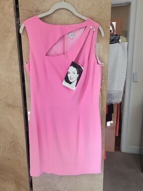 NWT--Pink Asymmetric Neck Sleeveless Dress